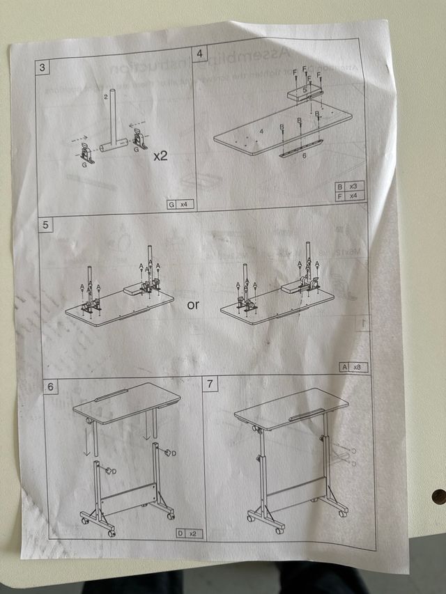 Escritorio blanco 40x80cm regulable