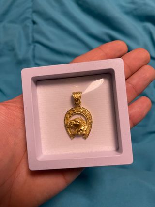 Colgante Oro 18k Herradura y Caballo.