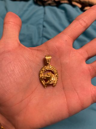 Colgante Oro 18k Herradura y Caballo.