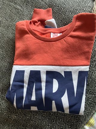 Sudadera Marvel Talla M Naranja y Azul