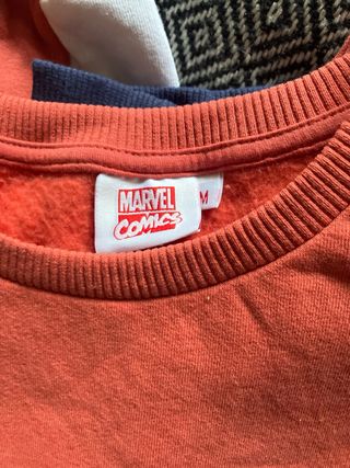 Sudadera Marvel Talla M Naranja y Azul
