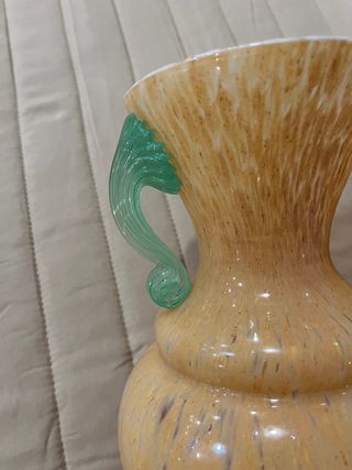 2 Vasi in Cristallo Murano Arancione e Verde