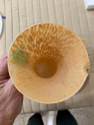 2 Vasi in Cristallo Murano Arancione e Verde