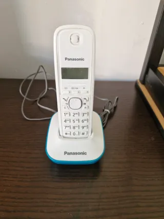Teléfono Panasonic Inalámbrico Blanco y Azul