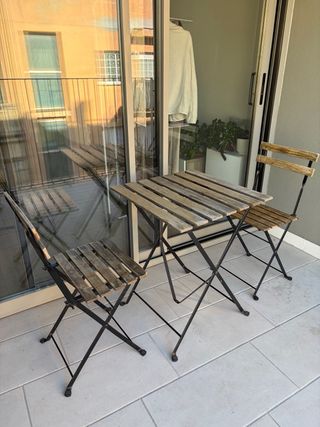 Mesa y 2 Sillas Jardín Ikea Plegables