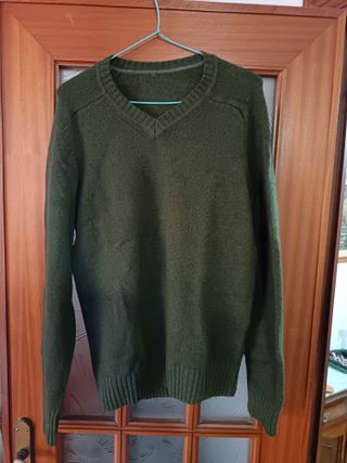 Jersey Zara Verde Cuello Pico