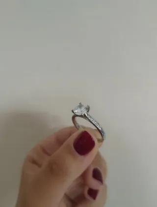 Anello solitario argento 925 zirconi