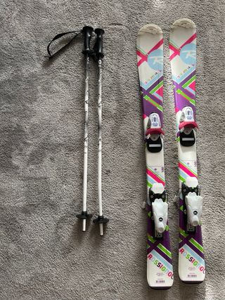 Esquís Rossignol 100cm + bastones 80cm