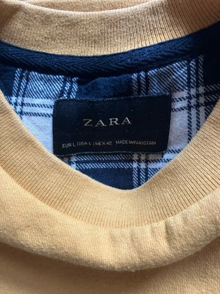 Sudadera Zara bolsillo cuadros