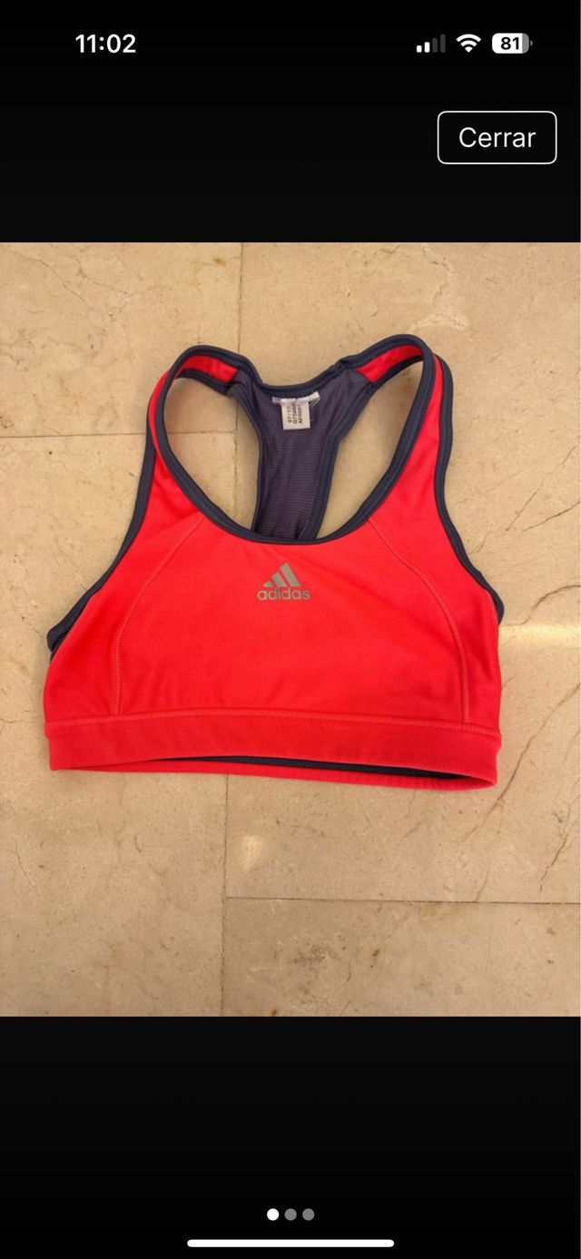 Sujetador deportivo Adidas naranja Talla 36