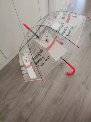 Paraguas transparente con llamas