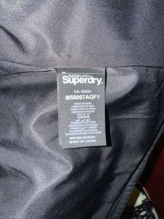 Chaqueta de Piel Superdry Negra modelo Real Hero