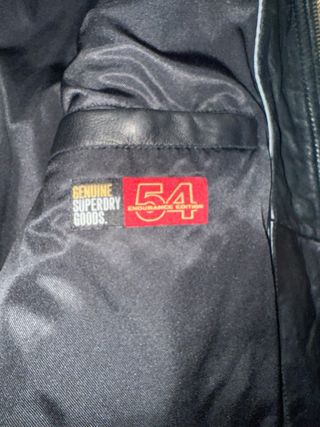 Chaqueta de Piel Superdry Negra modelo Real Hero
