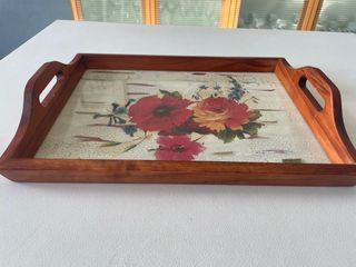 Vassoio Legno con Fiori