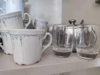 Juego de café alemán de porcelana azul