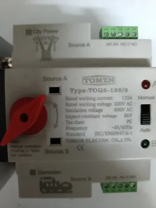 Interruptor de transferencia TOMZN TOQ5-125/2