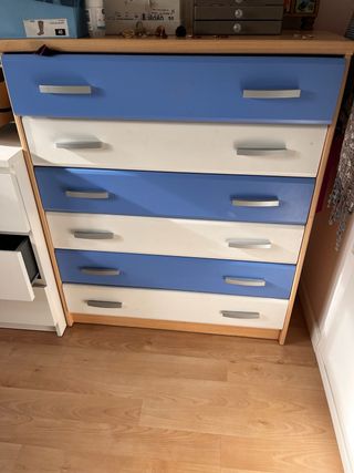 Cajonera bicolor madera y plástico