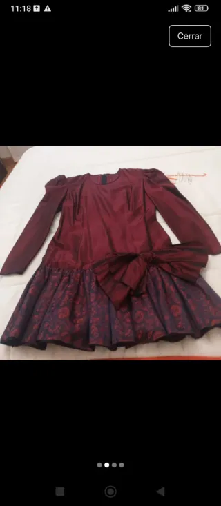 Vestido juvenil fiesta burdeos