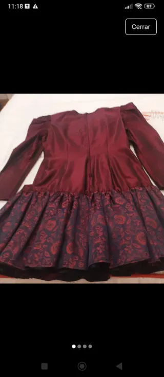 Vestido juvenil fiesta burdeos