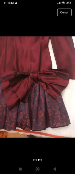 Vestido juvenil fiesta burdeos