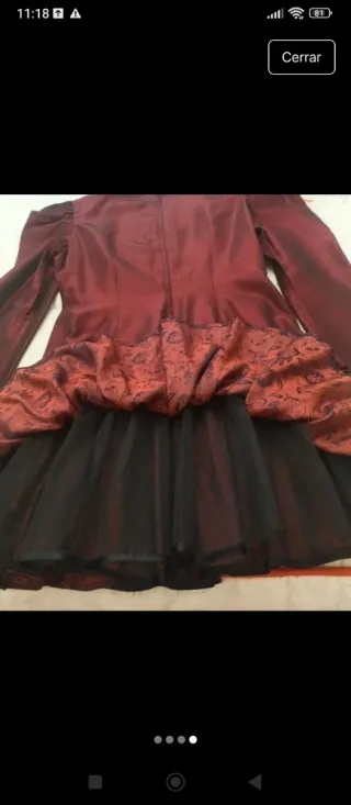 Vestido juvenil fiesta burdeos