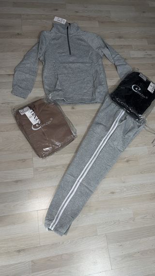 Conjunto deportivo Enzo gris y marrón
