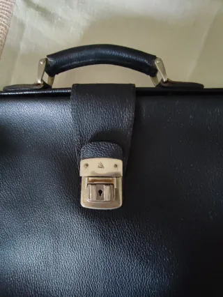 Borsa vintage vera pelle nera