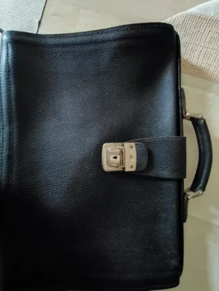 Borsa vintage vera pelle nera