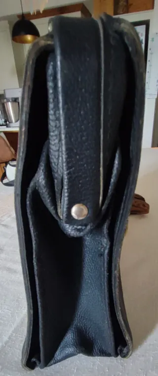 Borsa vintage vera pelle nera