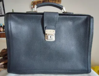 Borsa vintage vera pelle nera
