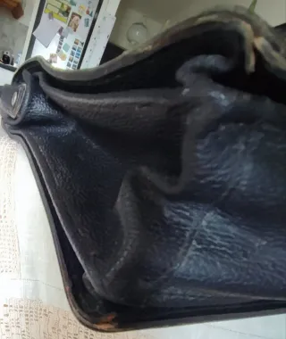 Borsa vintage vera pelle nera