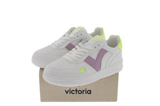 Zapatillas Victoria Mujer Blancas Rosa y Amarillo