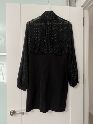 Vestido fiesta negro con lunares