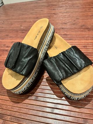 Sandalias planas negras verano talla 38