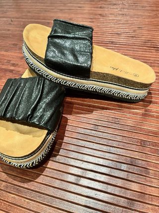 Sandalias planas negras verano talla 38