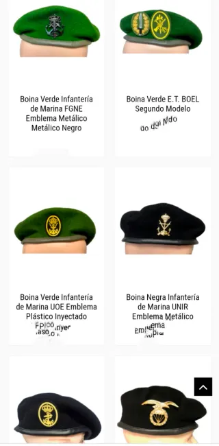 Boinas militares de colección