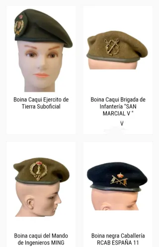 Boinas militares de colección