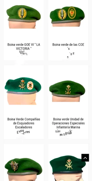Boinas militares de colección