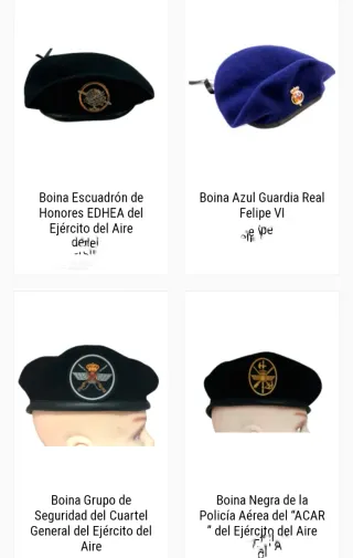 Boinas militares de colección