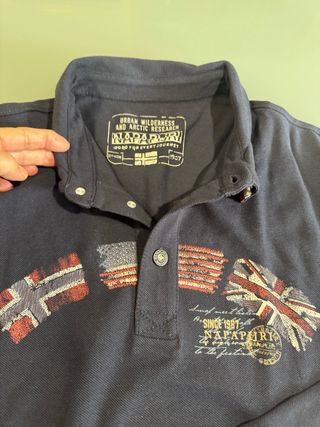 Polo Napapijri manga larga azul marino