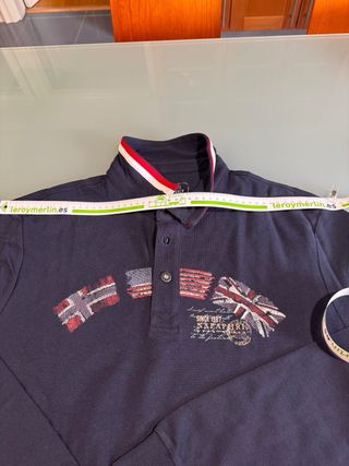 Polo Napapijri manga larga azul marino