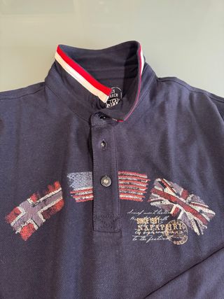 Polo Napapijri manga larga azul marino