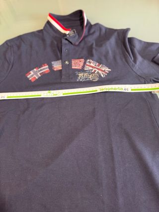 Polo Napapijri manga larga azul marino