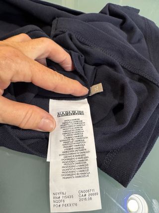 Polo Napapijri manga larga azul marino