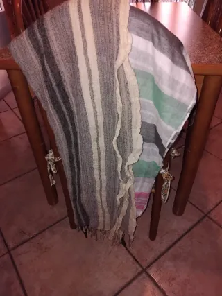 2 scialli lana leggera grigio e rosa