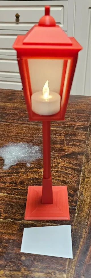 Farola Decorativa Navidad Roja