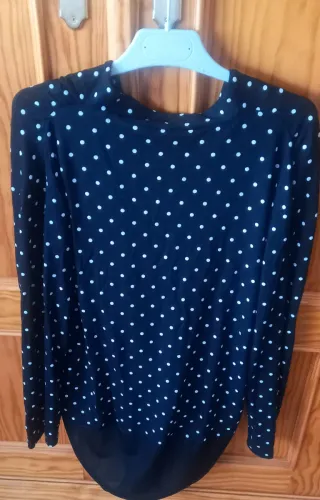 Body negro con topos blancos