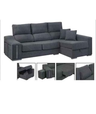 Divano modulare grigio in tessuto