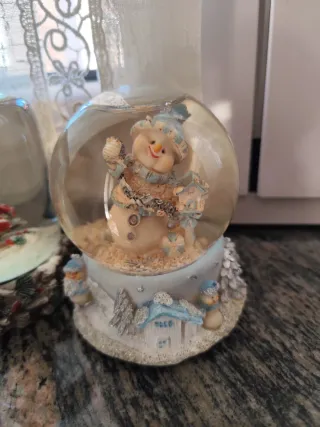 Set 4 Sfere Neve Glitter Natale