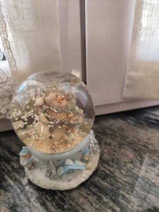 Set 4 Sfere Neve Glitter Natale